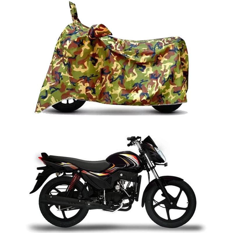 Image of Waterproof 100% PVC Coated Full Bike Scooty Two Wheeler Body Cover Compatible for Mahindra Pantero /UV-Rays /Heat Protection /Birds Dropping /Scratchproof /Dust Proof [6X6 Jungle Print]