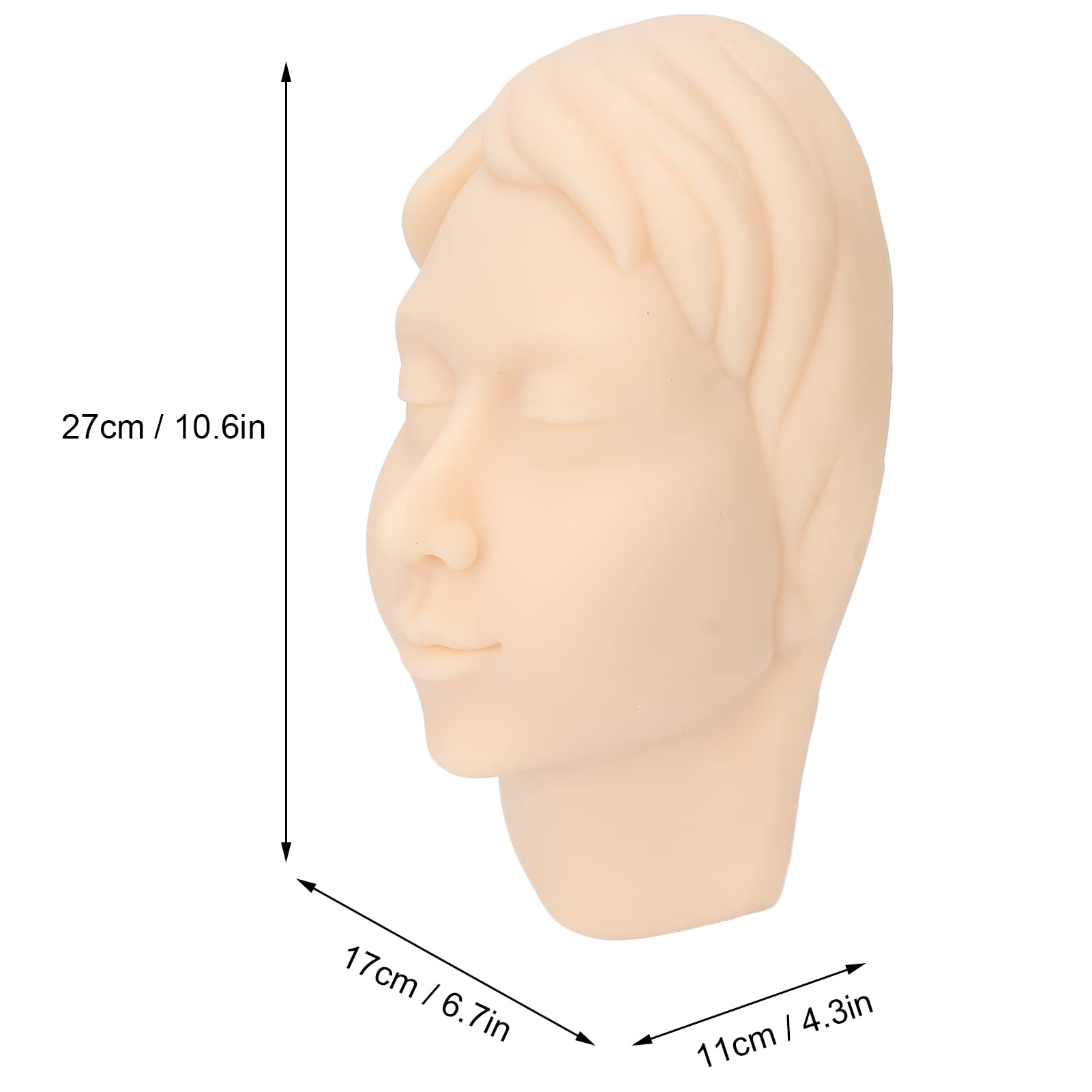 Cabeza De Maniquí,Modelo De Cabeza De Silicona,Maniquí De Silicona Con Bolígrafo De Regla,Simulación Suave Reutilizable Para Práctica De Peluquería De Tatuaje De Cejas