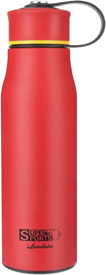 Landnics Water Bottle, Stainless Steel Bottles 520ml(18.3oz), 12 Hrs Hot, 24 Hrs Cold Vacuum Double Wall Thermos, BPA Free Vacuum Drink Flasks for Kids, Adults, Camping, Hiking, Office (Red)