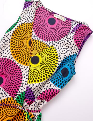 Image of SHENBOLEN Women African Ankara Batik Print Traditional Clothing Casual Party Dress