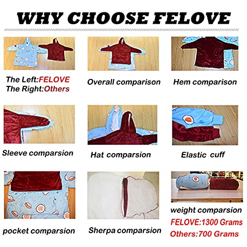 Oversized hoodie sweatshirt, origineel dekentje, superzacht, gezellig, warm, comfortabel, reuze-hoodie, geschikt voor volwassenen, mannen, vrouwen, jongeren - Image 3