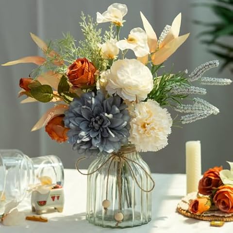 LESING Dahlia Artificial Flower Arrangement with Vase Cover