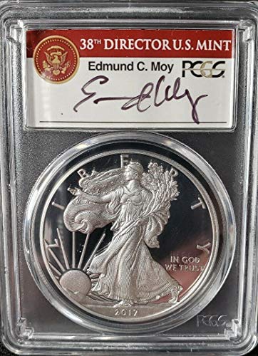 2017 W AMERICAN SILVER EAGLE EDMUND C. MOY $1 PR-70 PCGS