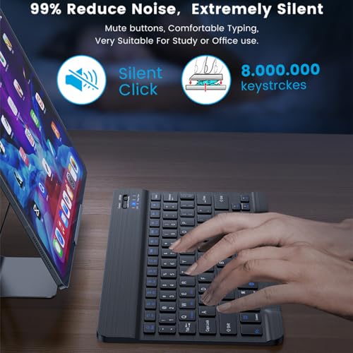 ABNT2 Mini teclado Bluetooth portátil universal, para Android IOS Tablet Windows, resposta mais rápi