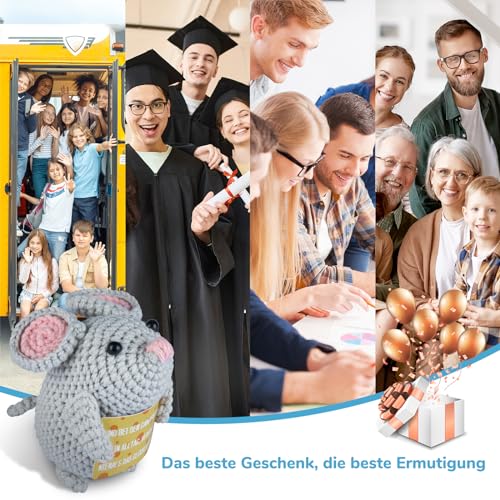 WenmthG Glücksbringer Pocket Hug Maus Kartoffel - Mutmacher, Gute Besserung, Positives Geschenk mit Maus-Puppe