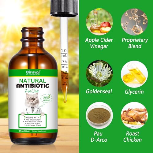 Antibiotique Naturel pour Chats Soutient Le SystèMe Immunitaire Et La Santé Osseuse, Soulage Les Allergies des Chats Convient à Toutes Les Races Et à Tous Les âGes, GoûT Poulet, 60ml – Image 6