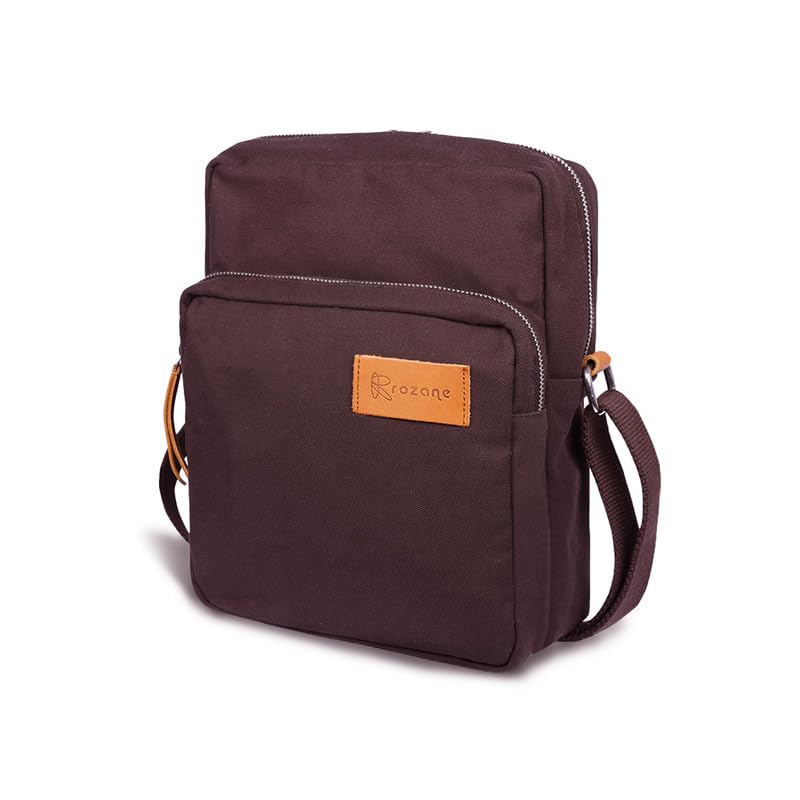 Image of Cotton Canvas Sling Bag Stylish and Versatile Crossbody Shoulder Pack for Everyday Essentials - Multiple Pockets Bags - Fashion Accessory for Men and Women | Wine