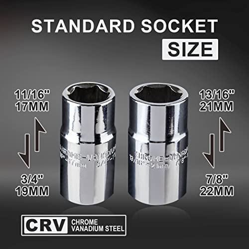 Image of CARTMAN Telescoping Lug Wrench, Wheel Wrench with Standard CR-V Sockets 17 /19, 21 /22mm