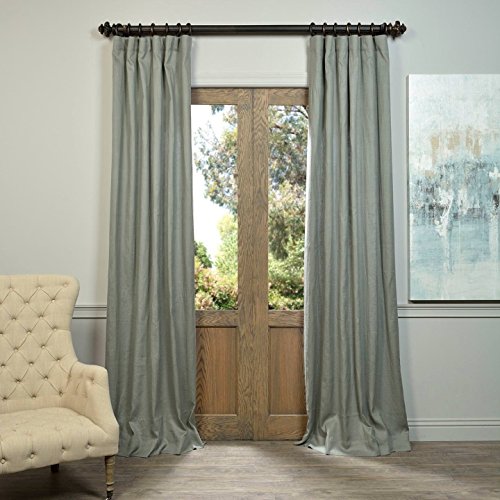 HPD Half Price Drapes LN-XS5520-96 French Linen Curtain (1 Panel), 50 X 96, Grey