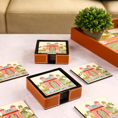 Birch & Co. Leather Coasters - Tea Coaster - Dining Table Decor A...