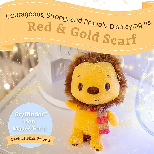 Image of Kids Preferred Harry Potter Gryffindor Lion Plush Stuffed Animal with Embroidered Details and Red and Gold Stripped Scarf Hogwarts House Collectible for Babies, Toddlers, and Kids 6 Inches