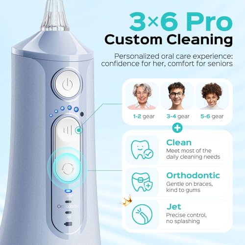 Image of Portable Water Flosser for Teeth C51 Arctic White & Blue