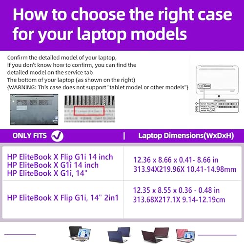 Funda para Laptop HP EliteBook X Flip G1i 14" PU Cuero miniatura 4