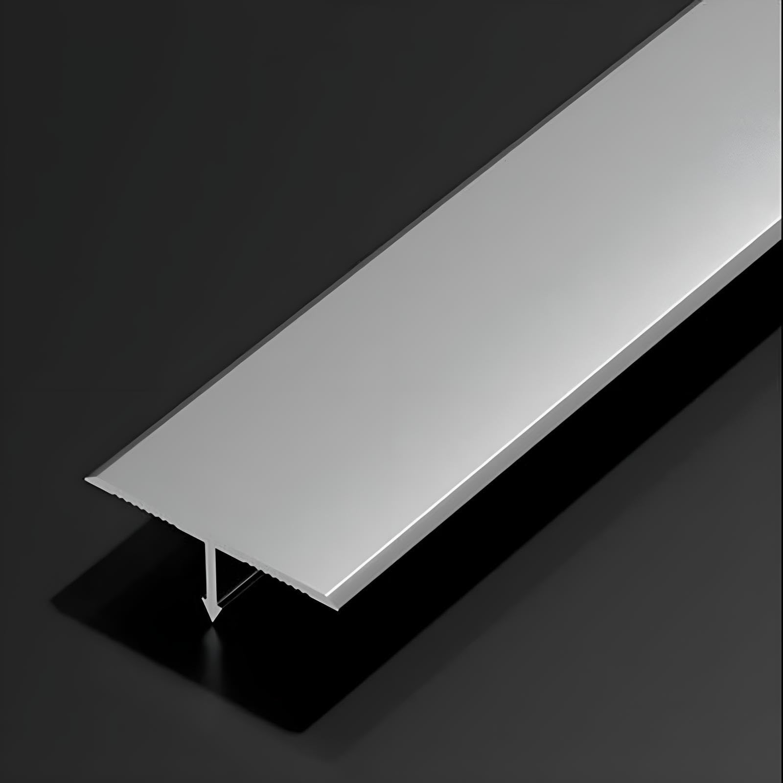 Moldura De Esquina De Aluminio para Puerta Divisoria 90 Cm* 3 Piezas Moldura En T para Suelo Laminado Tira De Transición De Suelo para Bordes De Habitaciones Sin Juntas(Silver,Width: 6mm)