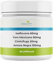 Composto Menopausa Isoflavona, Yam Mexicano, Cimicifuga, Amora Negra - 60 Doses