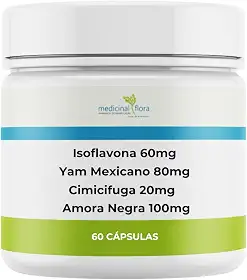 Composto Menopausa Isoflavona, Yam Mexicano, Cimicifuga, Amora Negra - 60 Doses