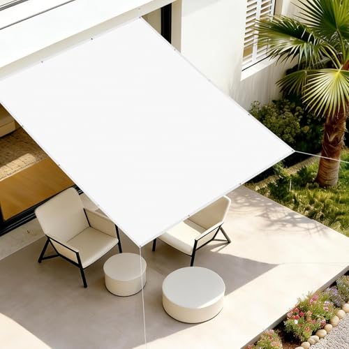 AXT SHADE Toldo Vela de Sombra Impermeable Rectangular 1x2m Protección Rayos UV con Ojales para Exterior Terraza Patio Jardín-Blanco