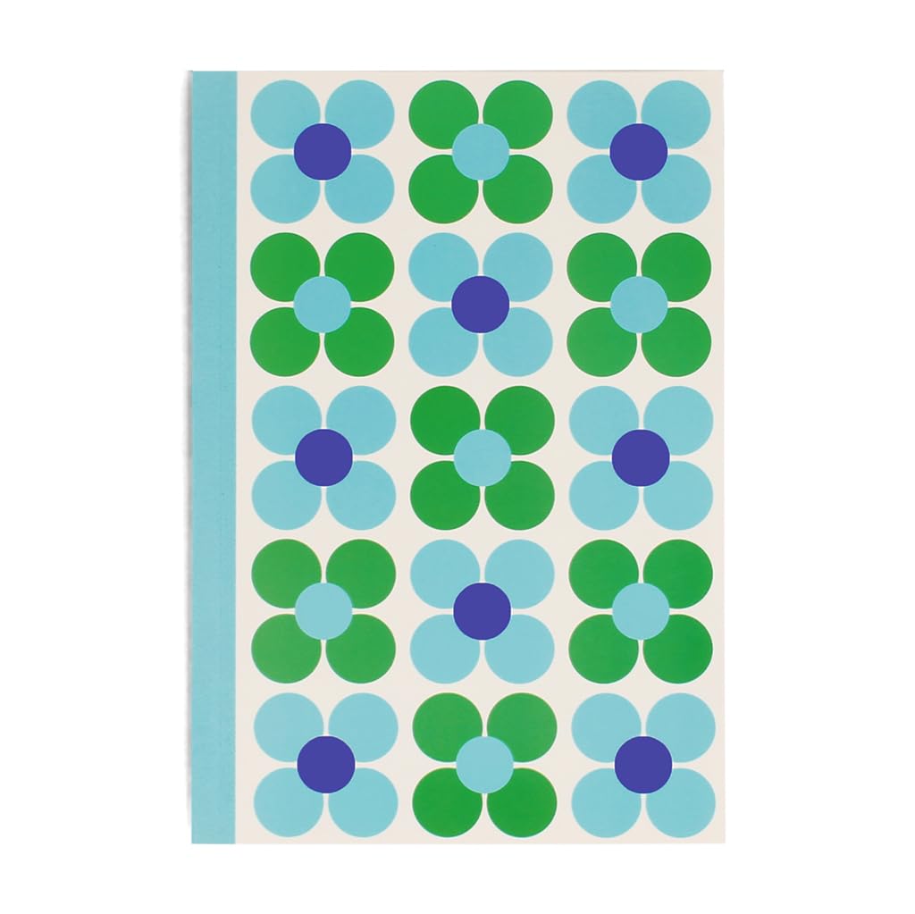 Rex London A5 Lined Notebook - Blue and Green Daisy