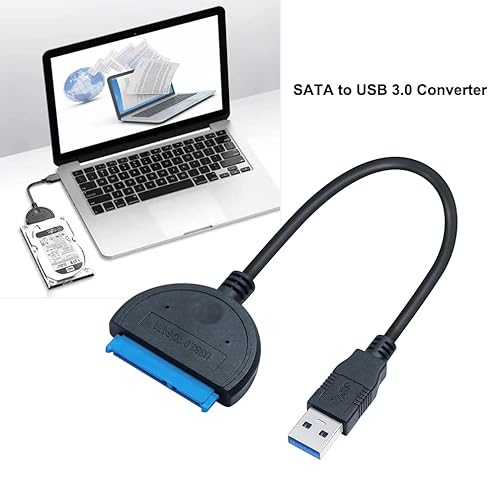 Miniatura 7 de DTech Cable adaptador SATA a USB 3.0 para disco duro SSD HDD de 2.5 pulgadas a computadora PC portátil 5Gbps Superspeed compatible con conector SATA