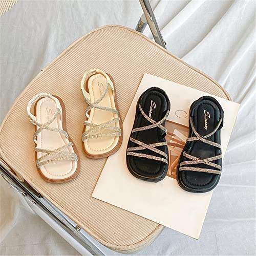 Baby Sandals Girls Designed Stretch Classic Rhinestones Flat Sandals Summer Breathable Cool Shoes2