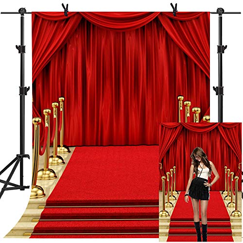 MME Backdrop 5x7ft Red Curtain Background Hollywood Red Carpet Stage Upgrade Material Seamless