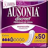 Ausonia Discreet Compresas Incontinencia Mujer, Extra, 50 Unidades, Protección Completa que Apenas Notarás