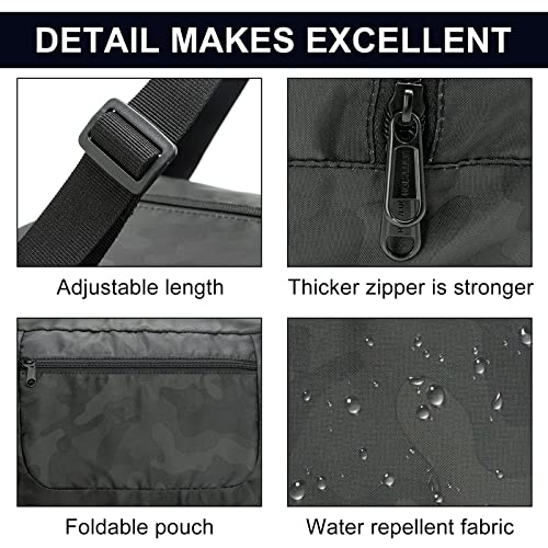 Image of HOLYLUCK Foldable Travel Duffel Bag For Women & Men Luggage Great for Gym (midnight camo)