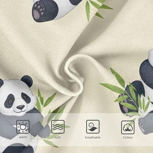 Cute Pandas Plant Print Leaves Beige Cute Panties Girl Toddlers Underwear Floral Cotton Bright Briefs Girls Undies 2t3