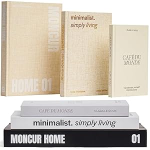 Fake Books for Decoration set of 3 Coffee Table Books Neutral Home Decor Black White Decor Books Coffee Table Decor Removable Covers Real Blank Pages Modern Home Decor Aesthetic