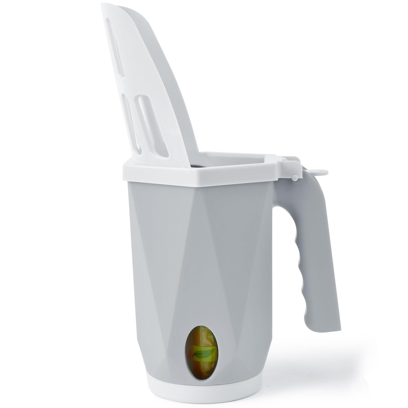 Yuehuam 猫砂スコップ 猫砂シャベル 猫用スコップ ネコトイレスコップ 多機能 猫トレイ用品 ゴミ箱と60枚のゴミ袋付き 掃除簡単 砂漏れ設計 軽量