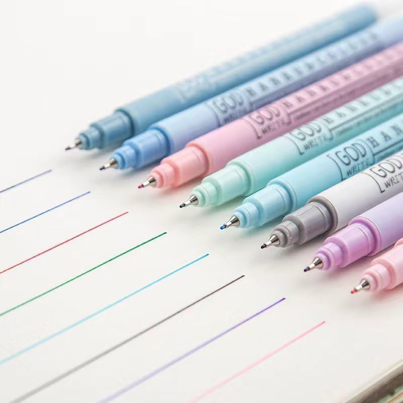 Colored Fineliner Pens, 0.38mm Fine Tip Pens, 8 Colors Fine Point Pen, Bible Journaling Planner Micro Pen Set for Writing, Drawing, Note Taking, Bullet Journaling