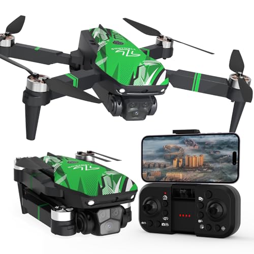 TTROARDS Bürstenloser Motor Drohnen, Drohne mit 1080P-Kamera, Windwiderstand der Stufe 3, Hindernisvermeidung, Headless-Modus, Faltbarer Quadcopter für Anfänger, Grün TTROARDS Bürstenloser Motor Drohnen, Drohne mit 1080P-Kamera, Windwiderstand der Stufe 3, Hindernisvermeidung, Headless-Modus, Faltbarer Quadcopter für Anfänger, Grün