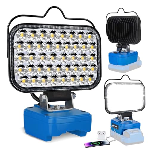 Image of Cordless LED Work Light Compatible with Kobalt 24V Battery, 90W 7000LM Battery Powered Flood Light with USB & Type-C, Low Voltage Protection for Garage Outdoor Job Site Lighting (Tool Only)