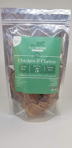 Bullysticks Organic Golosinas de pollo para perros  Cecina de pollo gourmet premium para perros fabricada en los Estados Unidos, aprobada por la