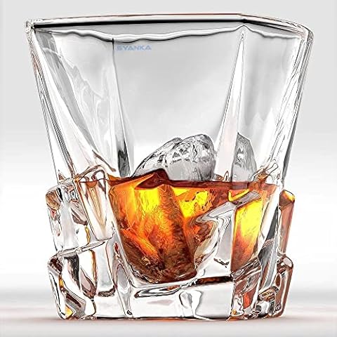 Syanka Premium Stone Design Whiskey Glasses Set of 6, Clear, 320 ML, Whisky Glass, Bar Glass for Drinking Bourbon, Whisky, Scotch, Cocktails, Cognac - Old Fashioned Cocktail Tumblers Cover