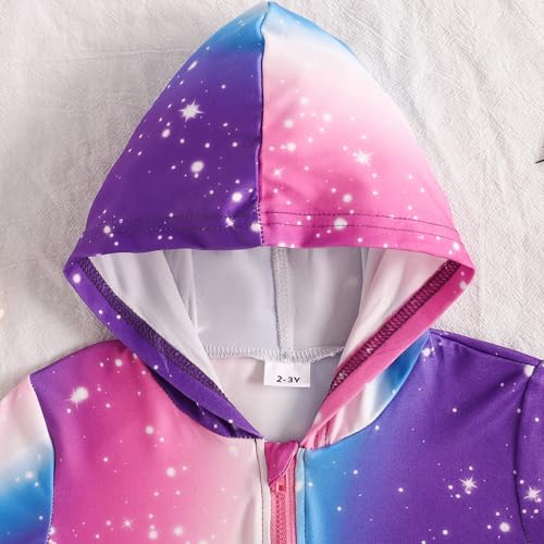 Image of Girls Swim Cover Up Kids Short Sleeve Swimsuit Coverups Terry Zip-Up Hoodies Beach Dress Ruffle Bathing Suit Wraps