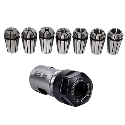 ATORSE 7Pcs/Set Er11 Spring Collet Set & 5Mm Extension Rod for CNC Milling Lathe Tools