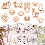 Puocaon Animal Polymer Clay Cutters - 12 Pcs Cute Animal Clay Cutters for Polymer Clay Jewelry, Cottagecore Snail Clay Earring Cutters Otter Cat Cow Fox Clay Jewelry Cutters