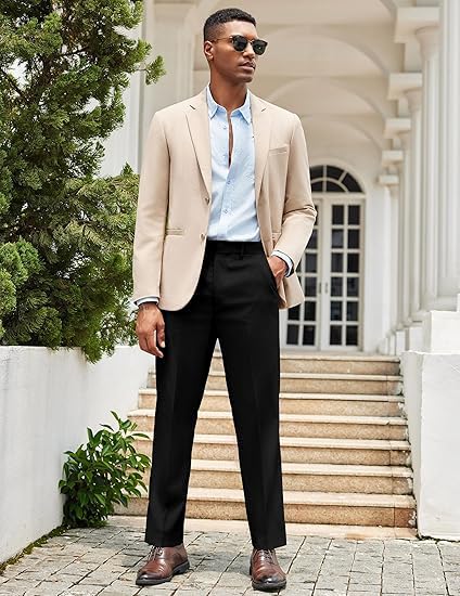 Image of CB-COLEBROOK Luxury PV Stretchable Classic Casual Pants for Men | Stylish Ankle Fit Men's Wear Premium Trousers for Office or Party | Mens Fashion Dress Trouser with 4 Pockets & Suit Pant's
