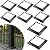 Thyle Vinyl Post Trim Vinyl Post Skirt Post Base Adjustable Vinyl Fence Post Black Color PVC Post Cover for 3 to 6 Inch Wood Vinyl Post Hand and Stair Rails (8 Pcs)