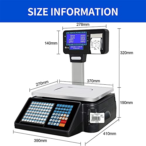 Báscula digital con impresora y pantalla doble 30kg miniatura 3