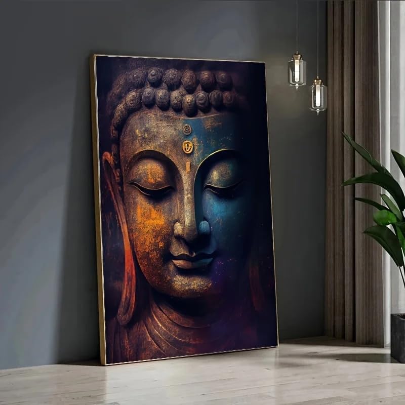 Tableau abstrait moderne Bouddha, œuvre sur toile premium 60x80cm