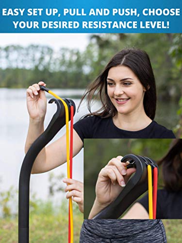 Aelirou Bow Portable Home Gym Resistance Bands Bars System Fitness Equipment Body Weight Workouts, Training Workout, Personal Weightlifting Travel Kit