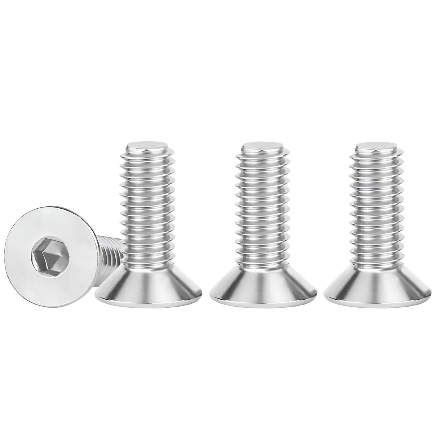 M8 10mm Screws, M8-1.25 * 10mm Flat Head Socket Cap Screw and Bolt,Stainless Steel Countersunk Bolts,Full Thread,Allen Hex Drive, Bright Finish,