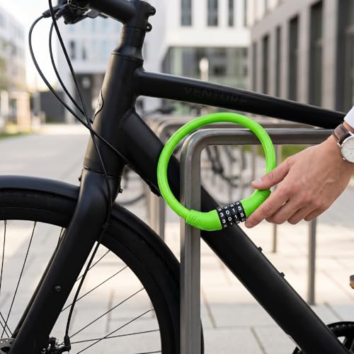 Candado de Cable para Bicicleta, Combinación 4 Dígitos miniatura 5