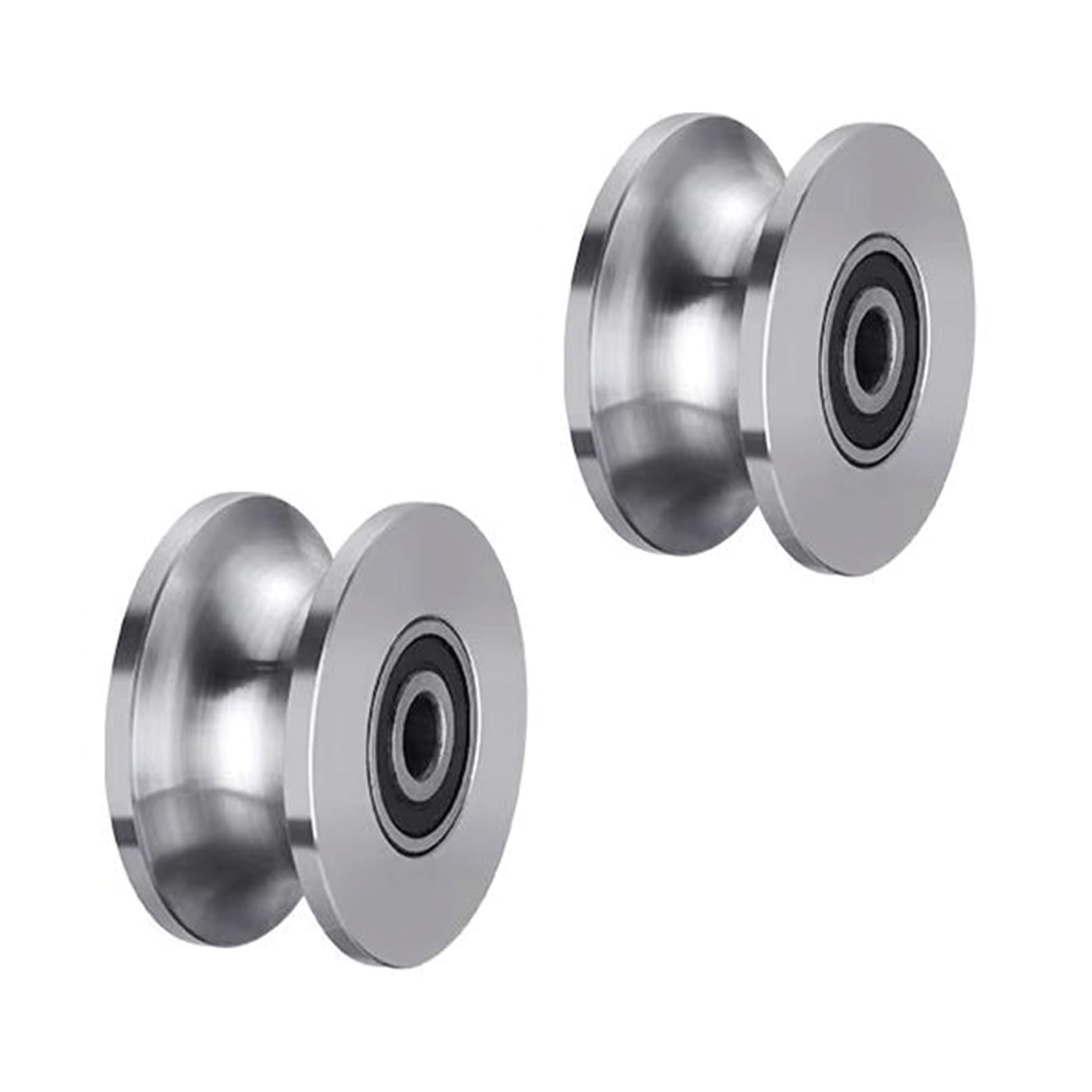Sliding Gate Rollers Stainless Steel U Groove Wheel Heavy Duty Cable Pulley Block U Shaped Rail Gate Wheels Quiet and Smooth Operation Plate Caster