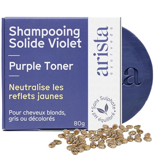 Arista Shampoing Violet Solide | Huile de Ricin & Poudre d'Amla | Sans Sulfate | Dejaunisseur...