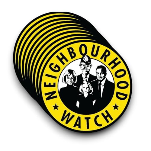 10 PACK - 8cm Neighbourhood Watch Self Adhesive Stickers - Sign C...