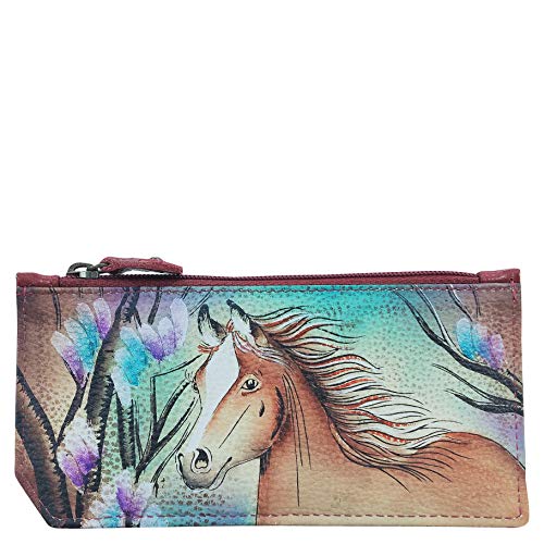 Anuschka Women's Hand-Painted Genuine Leather RFID Blocking Card Case with Coin Pouch - Free Spirit