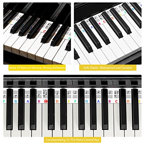 Étiquettes amovibles pour clavier de piano,Autocollants pour clavier de piano pour débutants,En silicone,88 touches,Accessoires de clavier de piano pour enfants,Réutilisable et livré avec une boîte - Les Beatles, Paul McCartney, John Lennon, RIngo Starr, George Harrison Étiquettes amovibles pour clavier de piano,Autocollants pour clavier de piano pour débutants,En silicone,88 touches,Accessoires de clavier de piano pour enfants,Réutilisable et livré avec une boîte – Image 6
